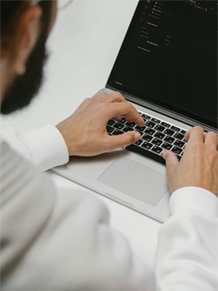 Student working on laptop