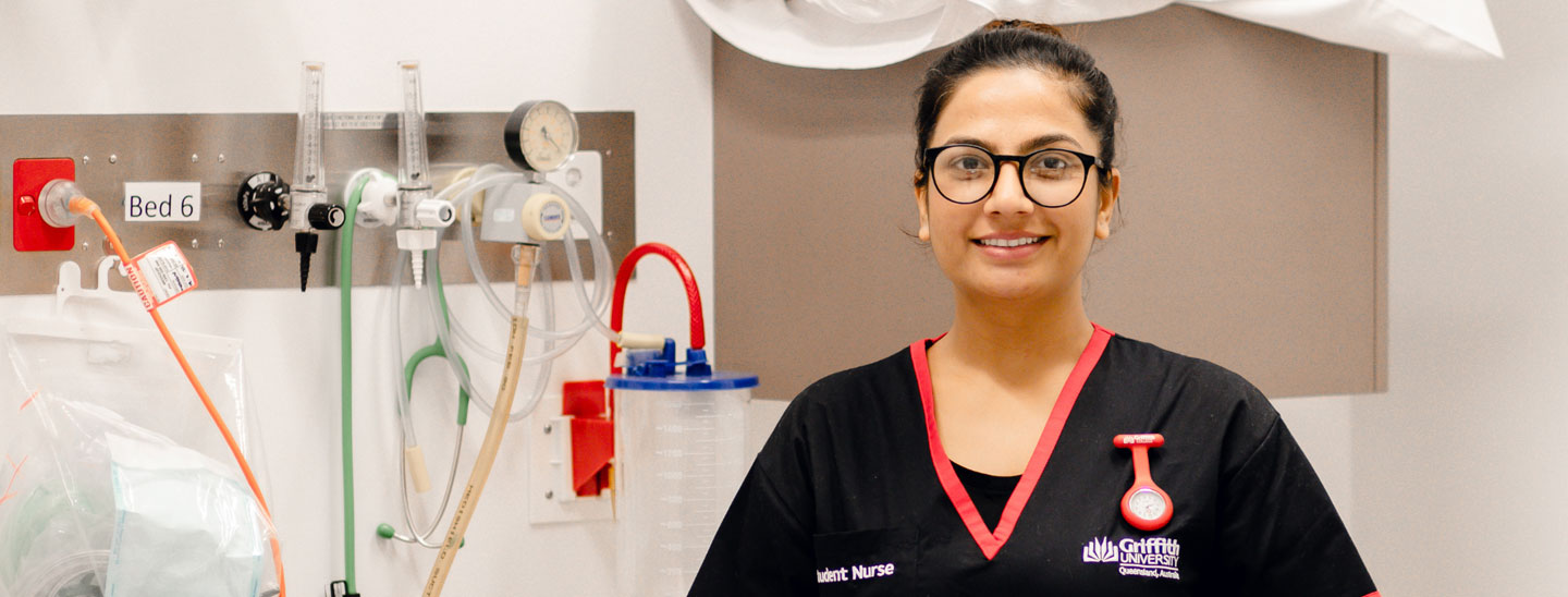Female student in lab