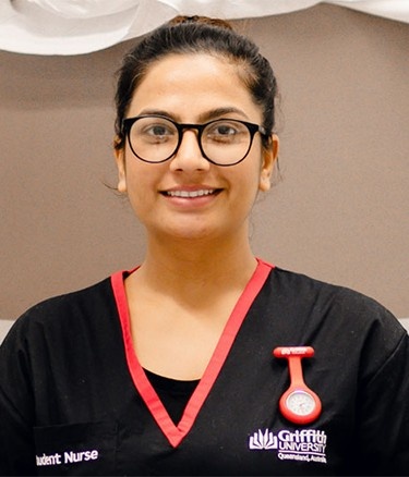 Female student in lab