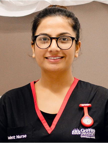Female student in lab