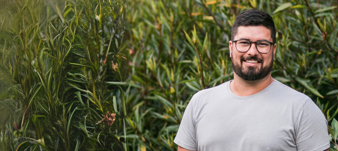 Mature age student outside happy