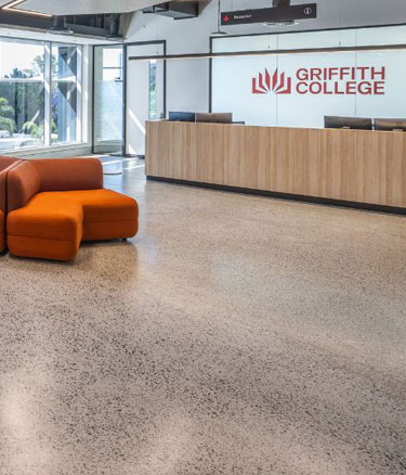 College reception area