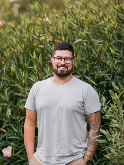 Student standing outside in the college campus