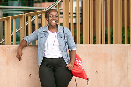 Student standing