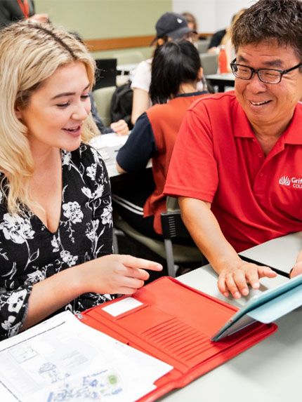 Student teaching classroom working together
