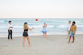 Students at beach
