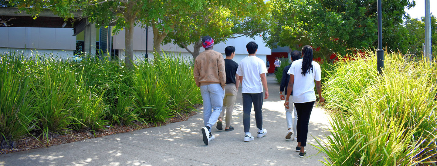 Students walking outside